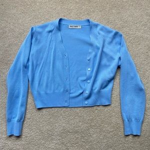 Sky Blue Cropped Cardigan